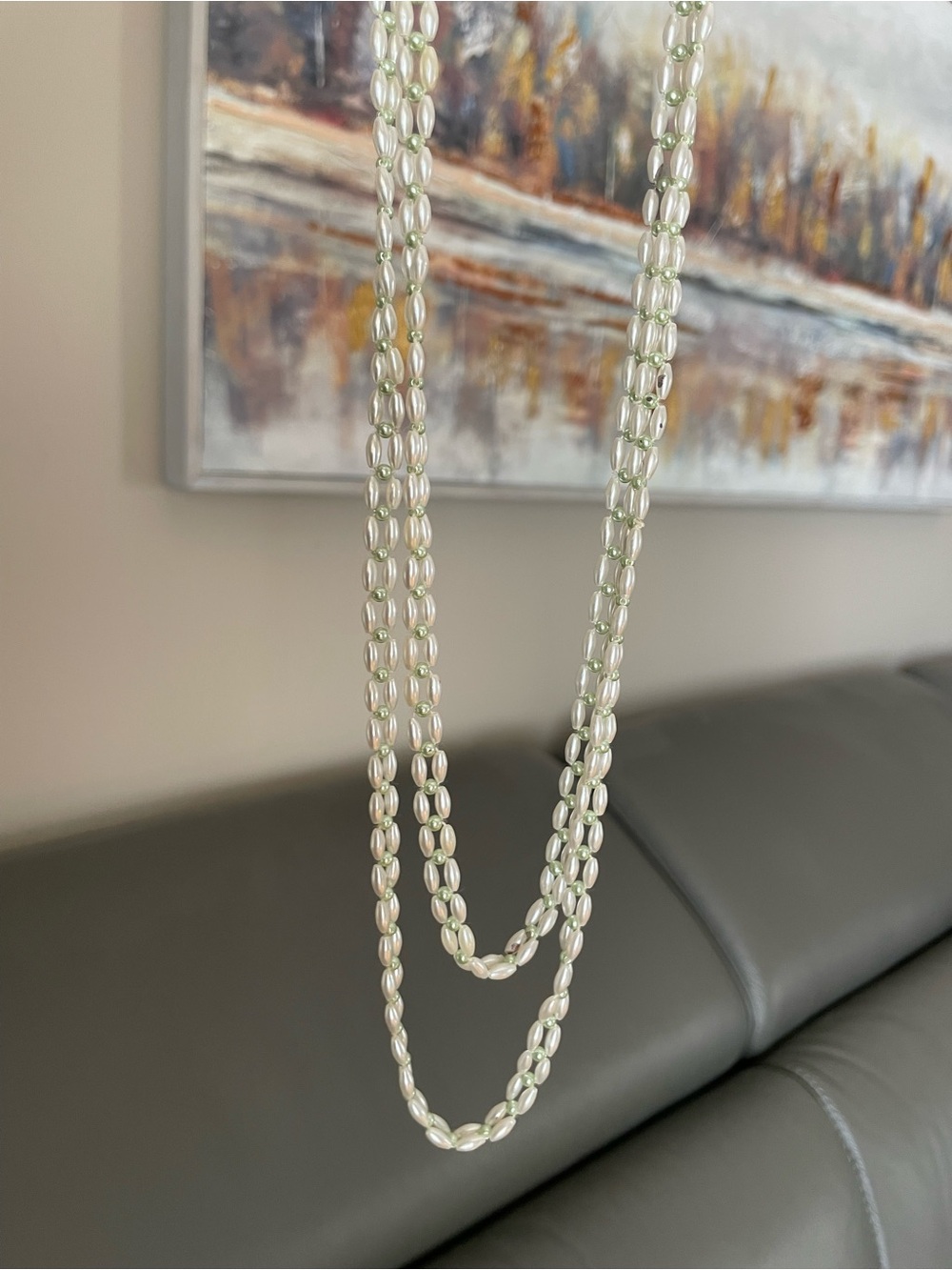 Extra Long Bead pearls Necklace